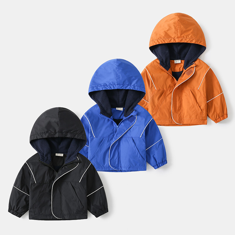 Boys’ padded round neck rushing jacket new casual zipper cotton jacket