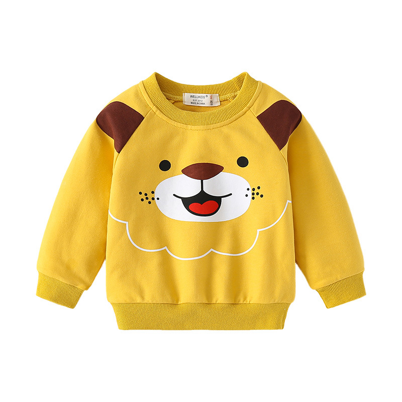 Animal pattern round neck pullover long sleeve sweatshirt