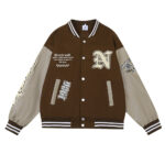 Towel embroidered letters baseball jacket for men