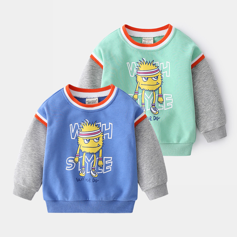 Cartoon print baseball jersey sweatshirt