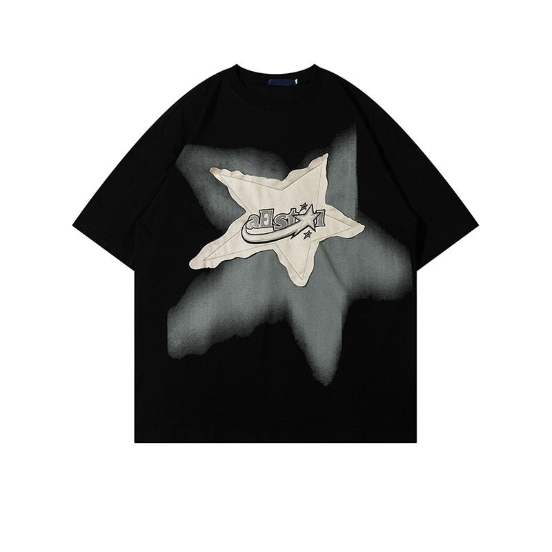 Star patch effect luminous T-shirt