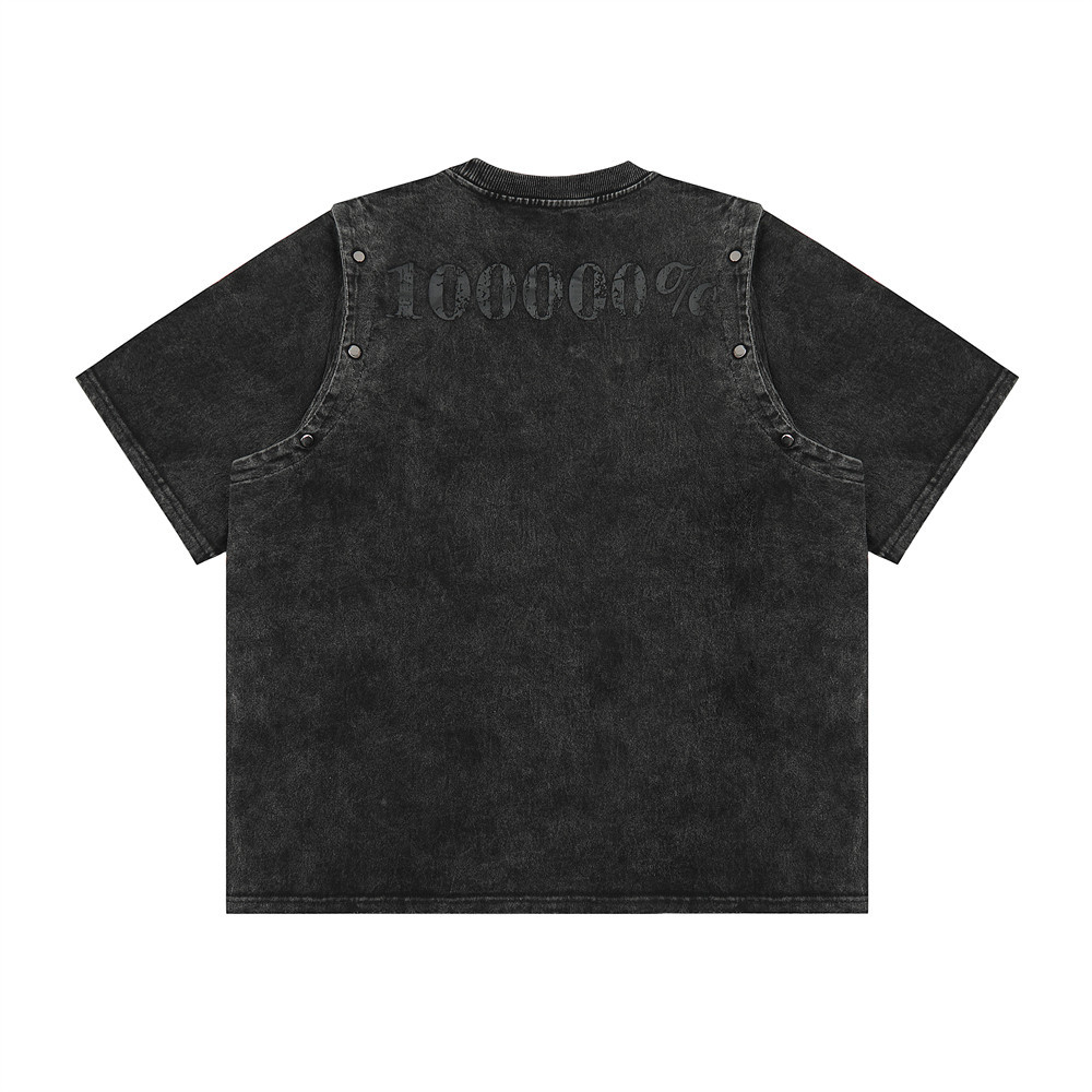 Punk personality letters short sleeve T-shirt