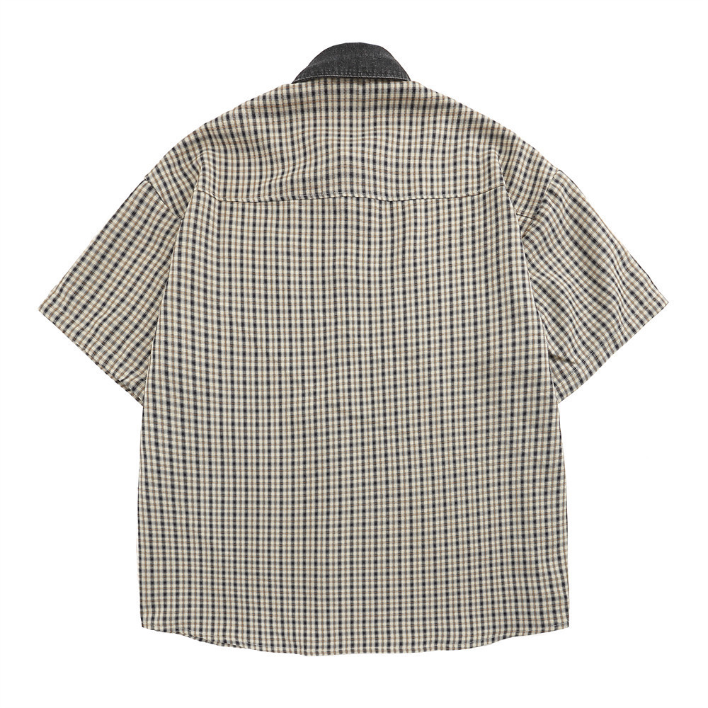 Street plaid short-sleeved shirt