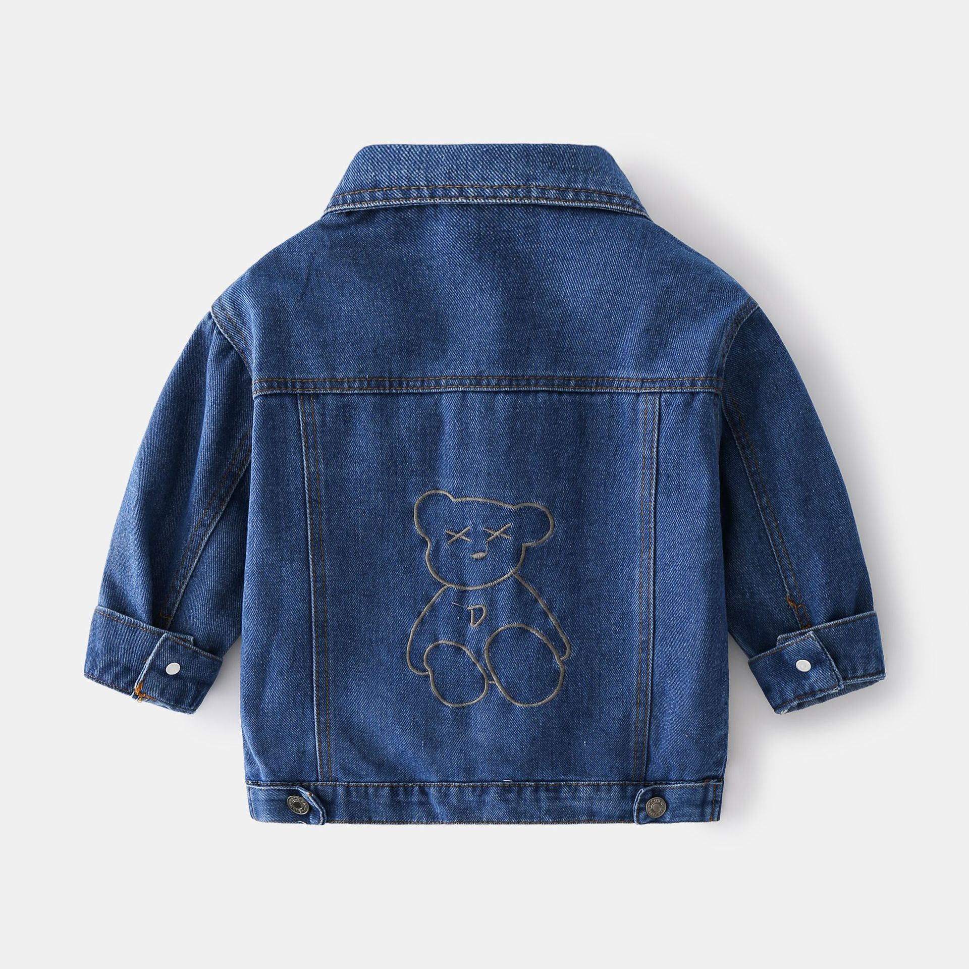 Single-breasted spring and fall casual children’s non-hatched denim jacket