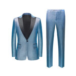 The new men’s suit suit Korean version of the blue stage suit two-piece