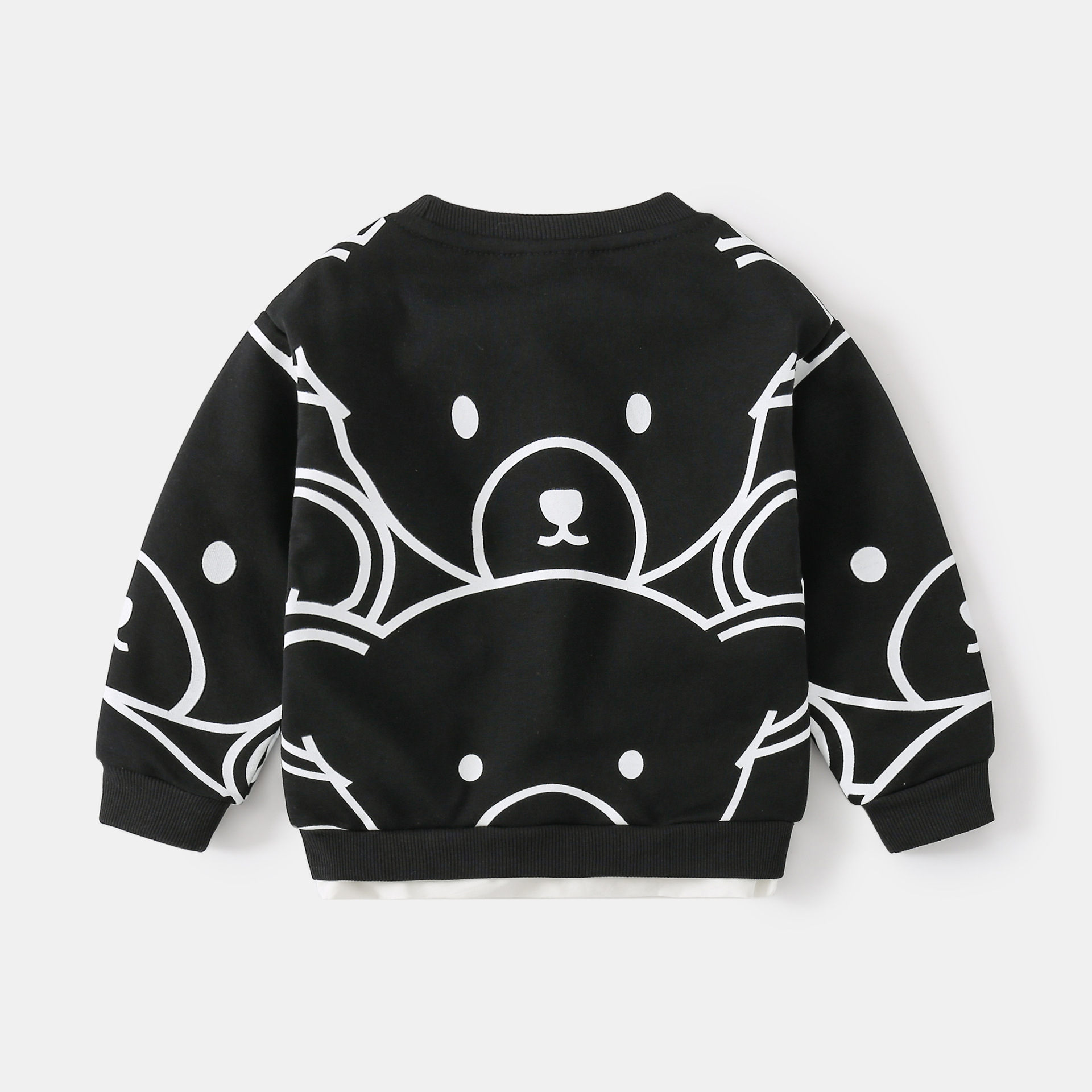 Monochrome cartoon bear sweatshirt