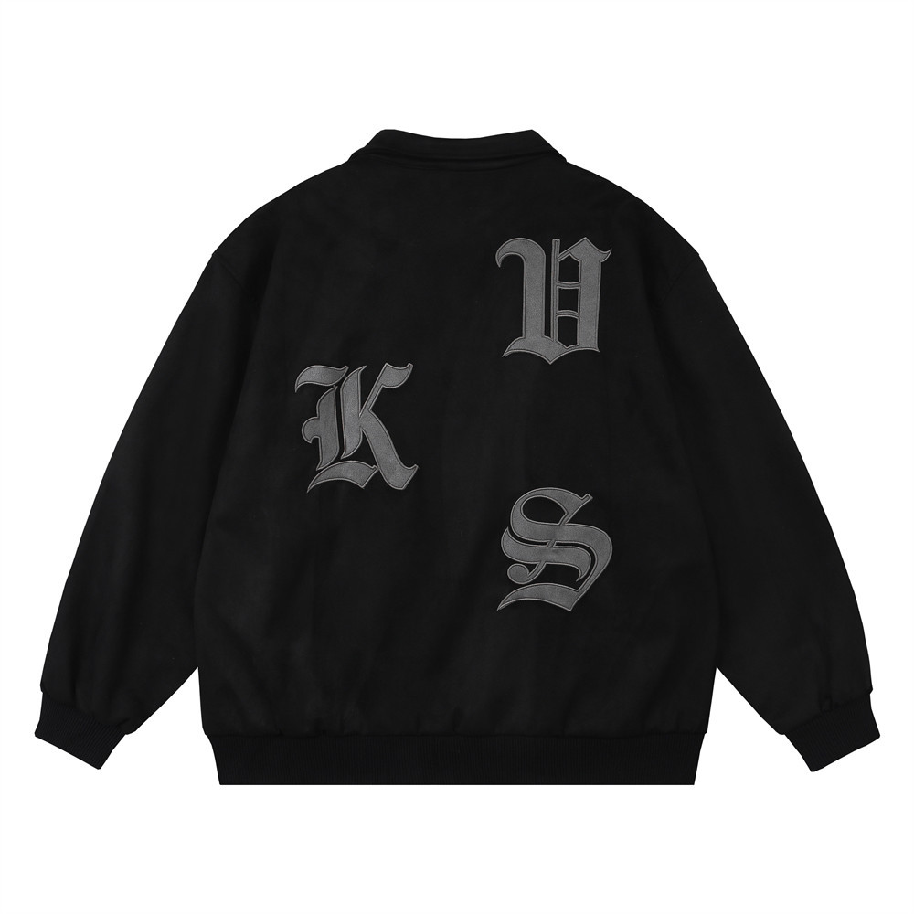 Embroidered letters baseball jacket men’s casual loose flight jacket