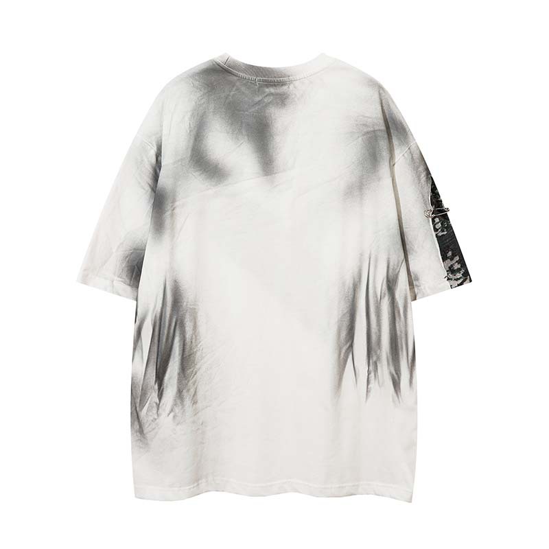 Tie-dye t-shirt with torn pins