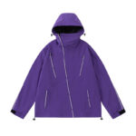 Purple irregular zipper punching suit for men