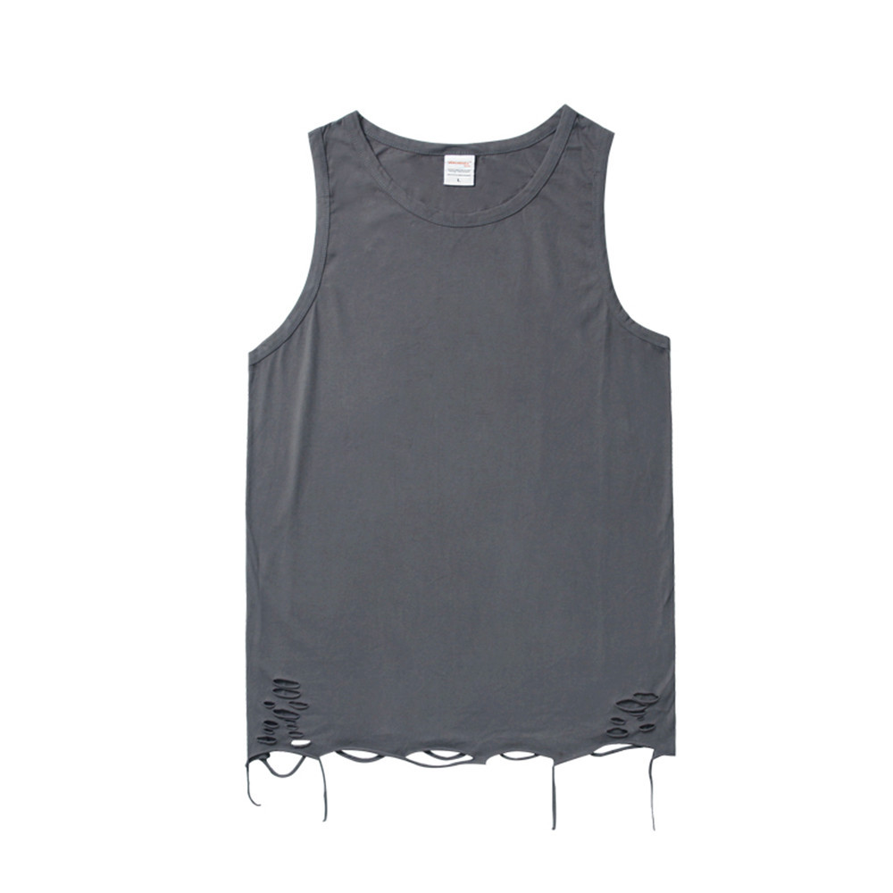 wind solid color hole casual sleeveless undershirt