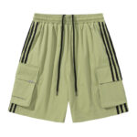 Street side striped patchwork summer sports work casual shorts