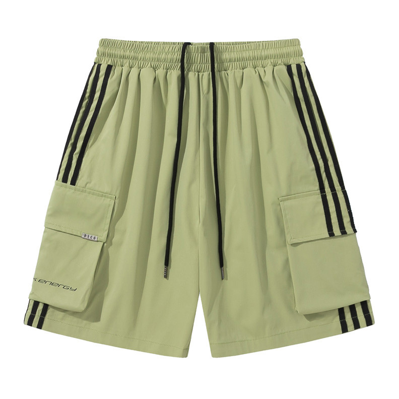 Street side striped patchwork summer sports work casual shorts