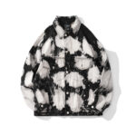 Ink splash tie-dye denim jacket