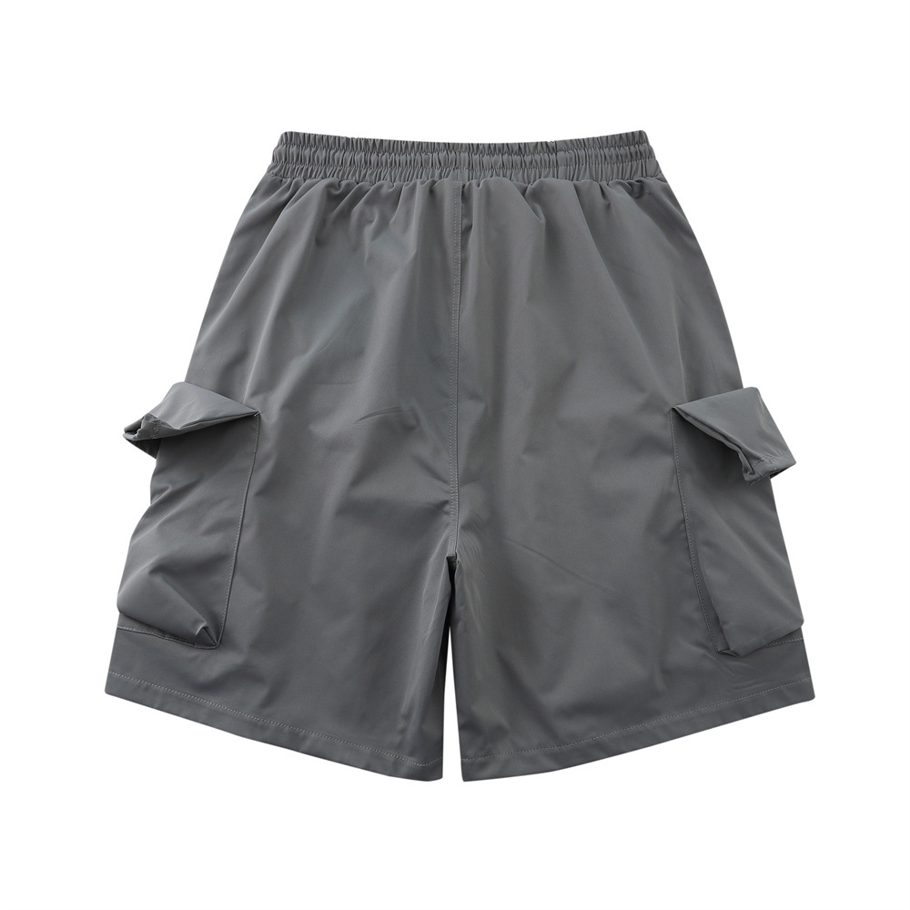 Solid color multi-pocket work shorts