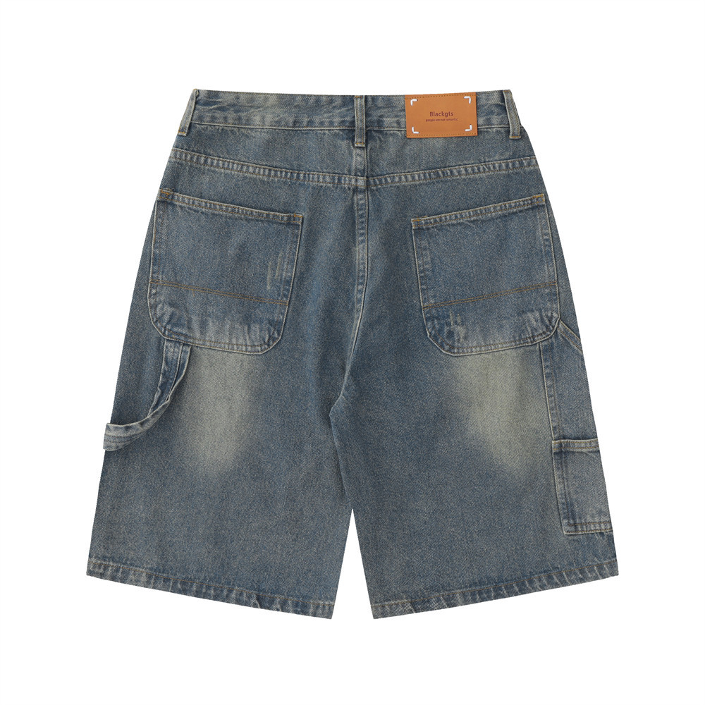 Casual loose fitting wide leg washed and torn denim shorts