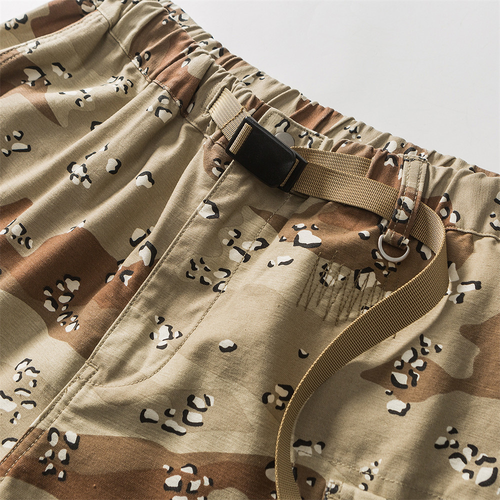 Heavy work fur trim camouflage shorts for men