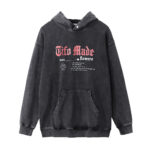 Niche loose frayed washed and worn rose letters with hooded sweatshirt