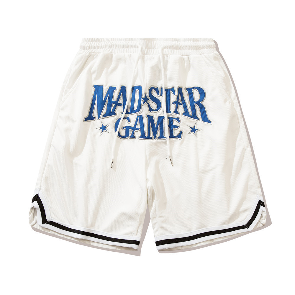 Patch embroidered letters sports shorts