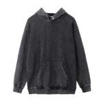 Loose pullover kangaroo pocket blank washed old sweatshirt