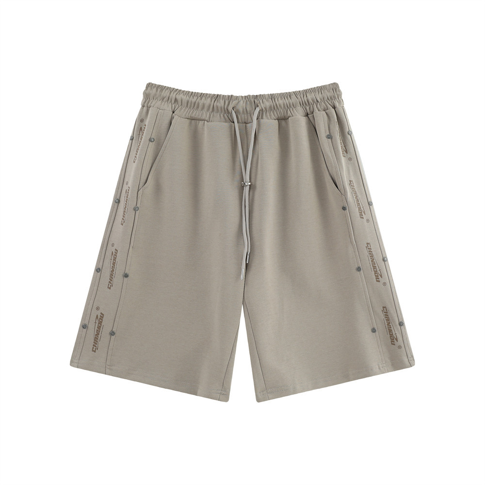 Men’s Loose Sport Drawstring Side Studded Trim Shorts