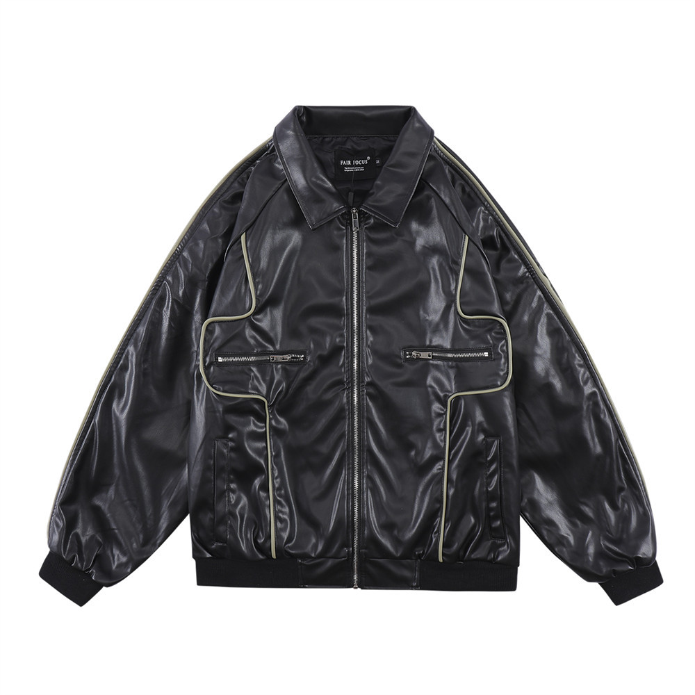 Contour biker leather jacket