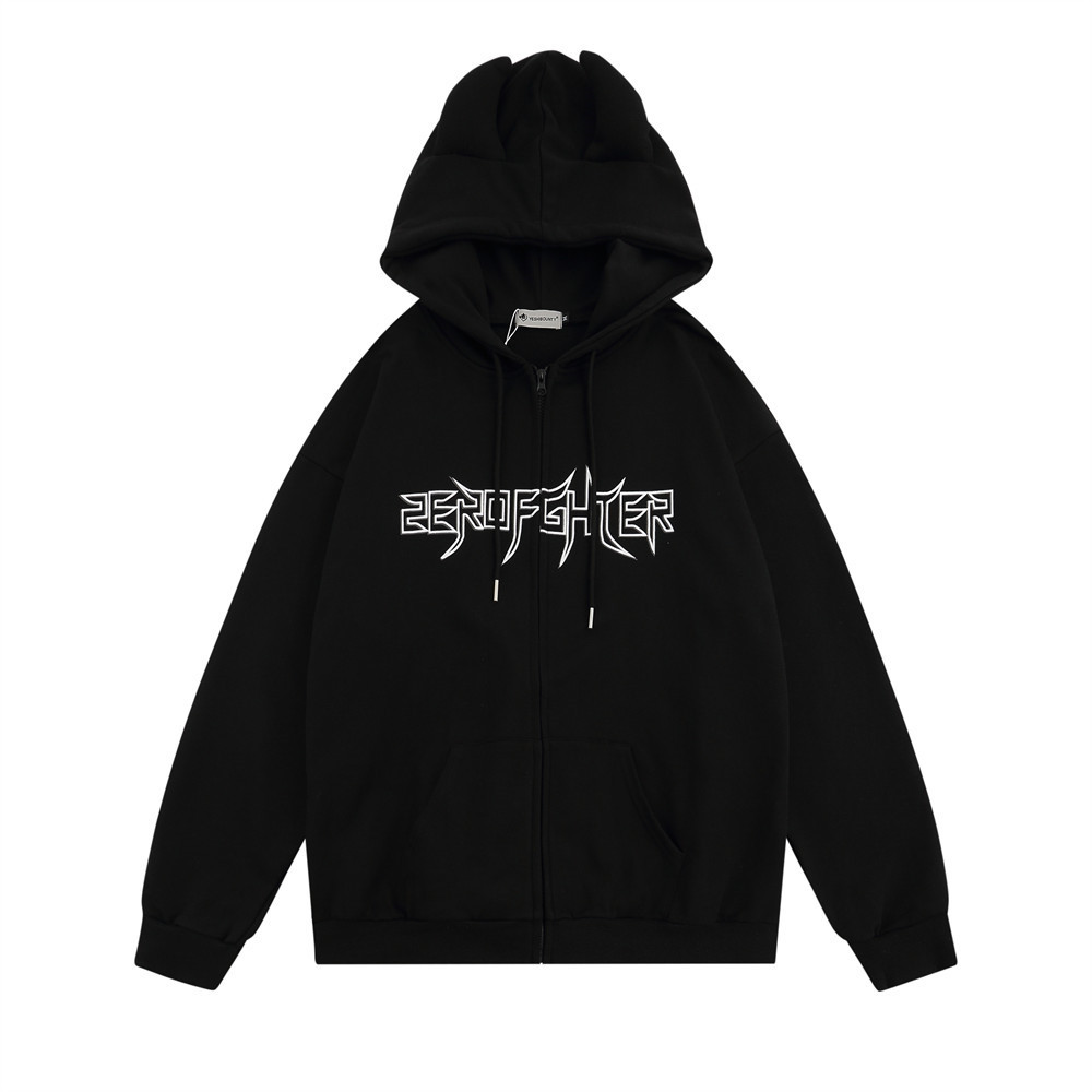 Niche dark system devil cowl hooded sweatshirt