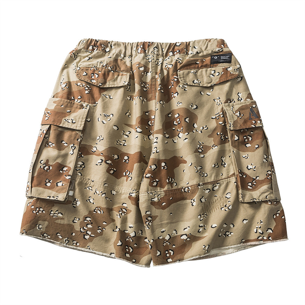 Heavy work fur trim camouflage shorts for men