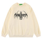 Devil death scythe print long sleeve pullover sweatshirt