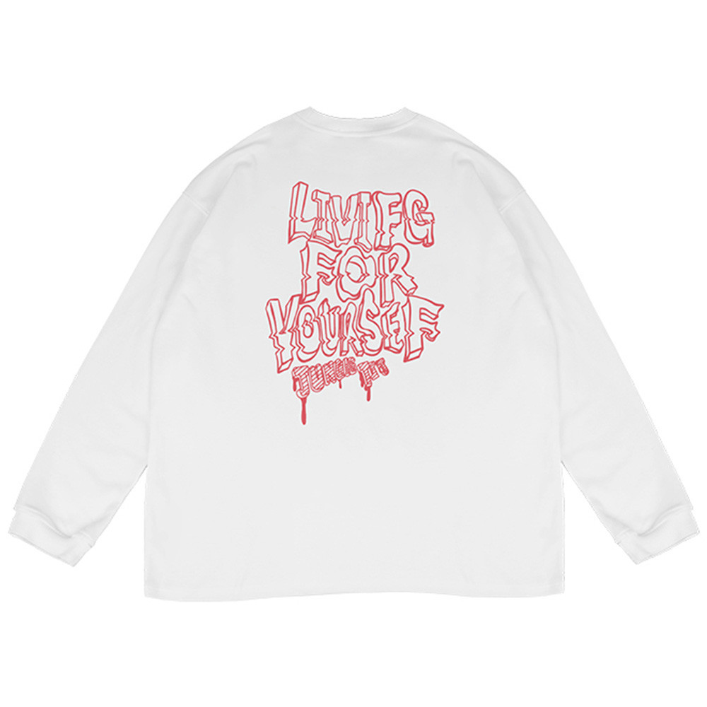 Letter print bottoming round neck sweatshirt