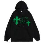 Cross-embroidered men’s hooded sweatshirt