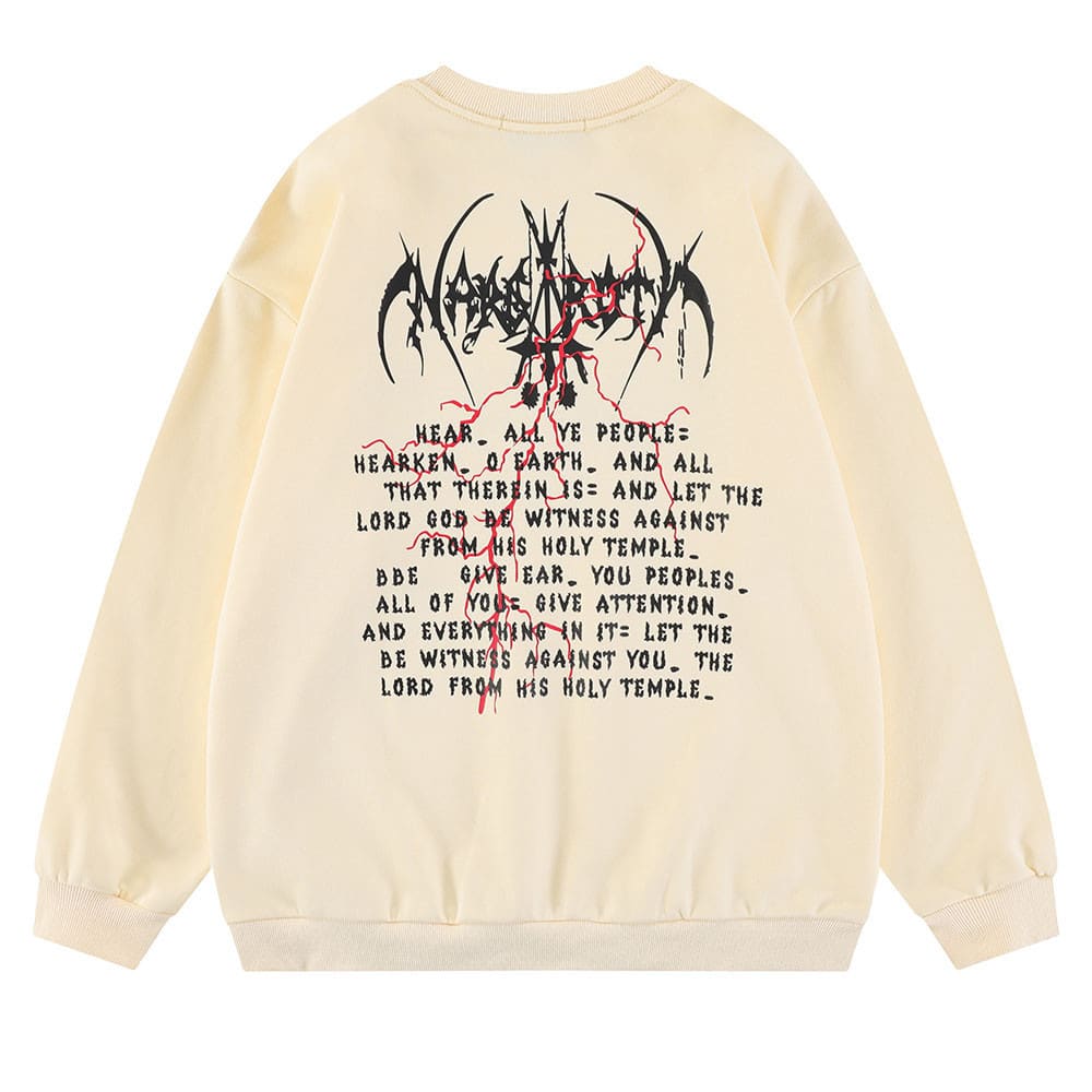 Devil death scythe print long sleeve pullover sweatshirt