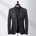 Slim fit plaid small suit men’s casual suit