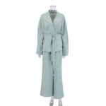 Chiffon long-sleeved nightgown loose pants two-piece set