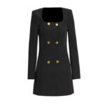 Double-breasted long-sleeved small suit slim women’s dresses