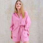 Dress thin casual crepe cotton pajamas