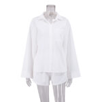 Pajamas cotton linen white shirt shorts loose