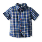 Boys’ plaid short-sleeved shirt