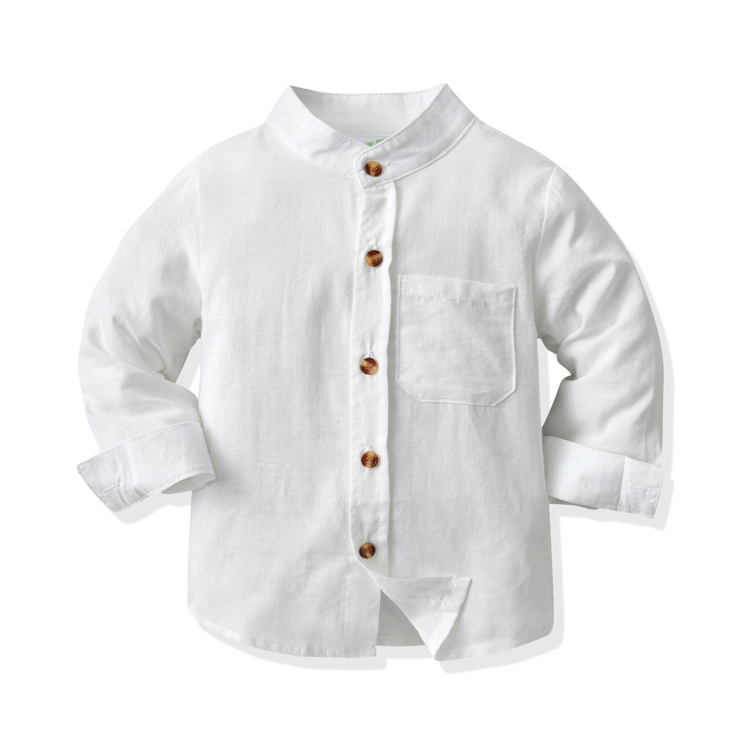 Boys’ plain white long-sleeved shirts