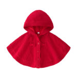 Big red knit bow knitted padded knitted sweater cape