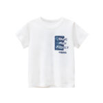 Cotton round neck printed T-shirt boys