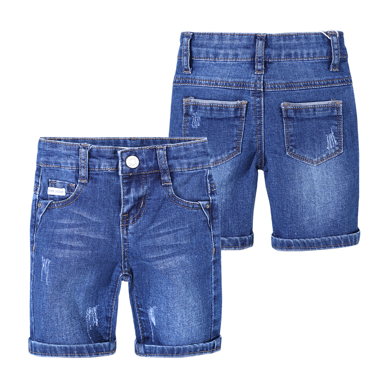 Pure quality stretch design children’s denim seven-point pants