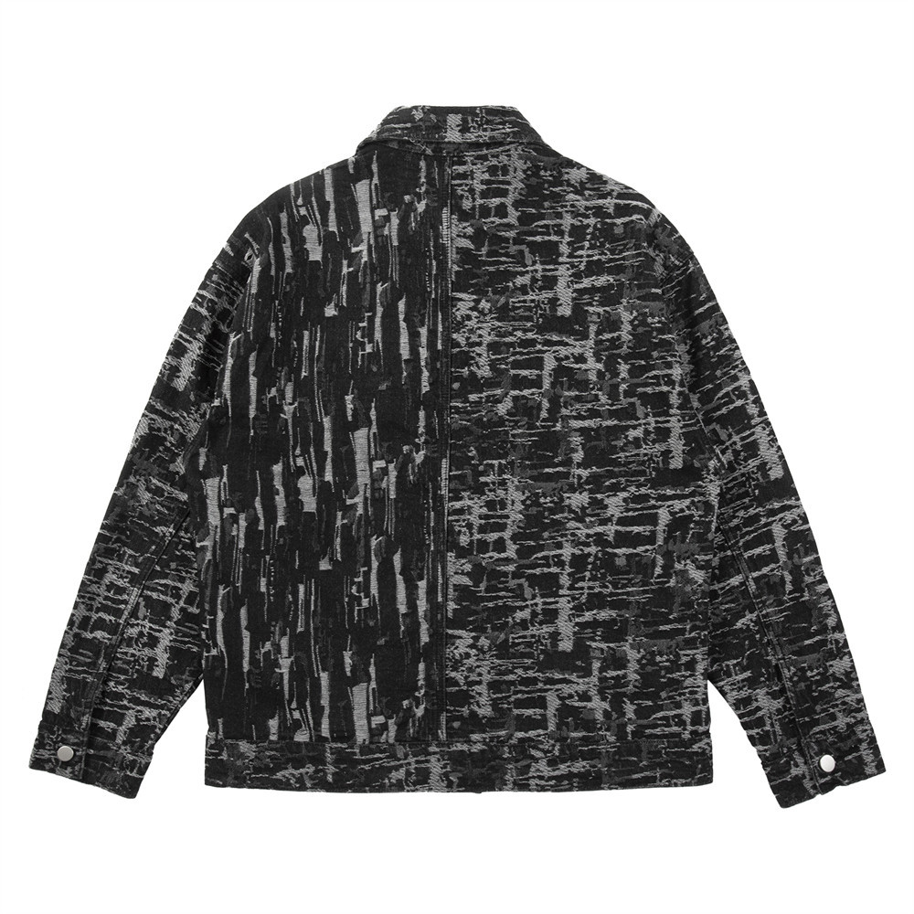 Jacquard non-specification hole in the denim jacket men