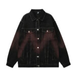 Airbrush series bright line denim jacket for men