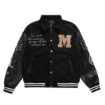 Fun wind towel embroidered skull letters baseball jacket