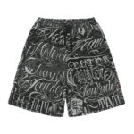 Flower body print casual shorts for men